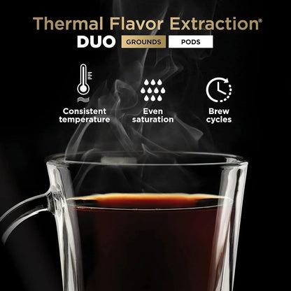 NINJA CFP301 DUALBREW PRO SPECIALTY 12-CUP DRIP MAKER WITH GLASS CARAFE, SINGLE-SERVE GROUNDS, COMPATIBLE WITH K-CUP PODS, WITH 4 BREW STYLES, FROTHER & SEPARATE HOT WATER SYSTEM, BLACK